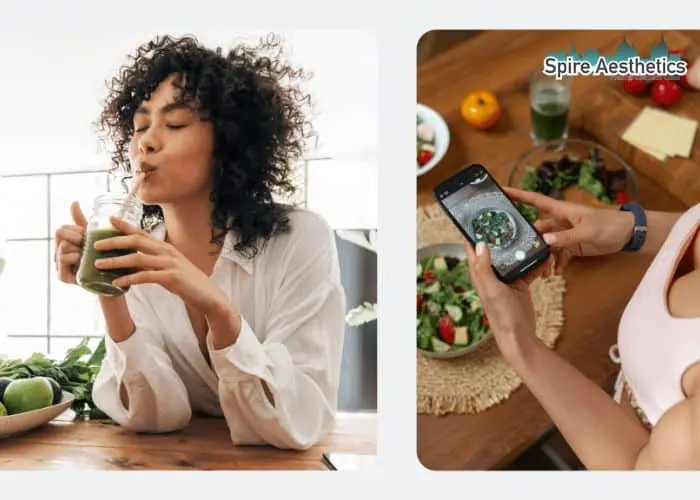 Image of woman looking into her diet and fat freezing Healey to improve her health